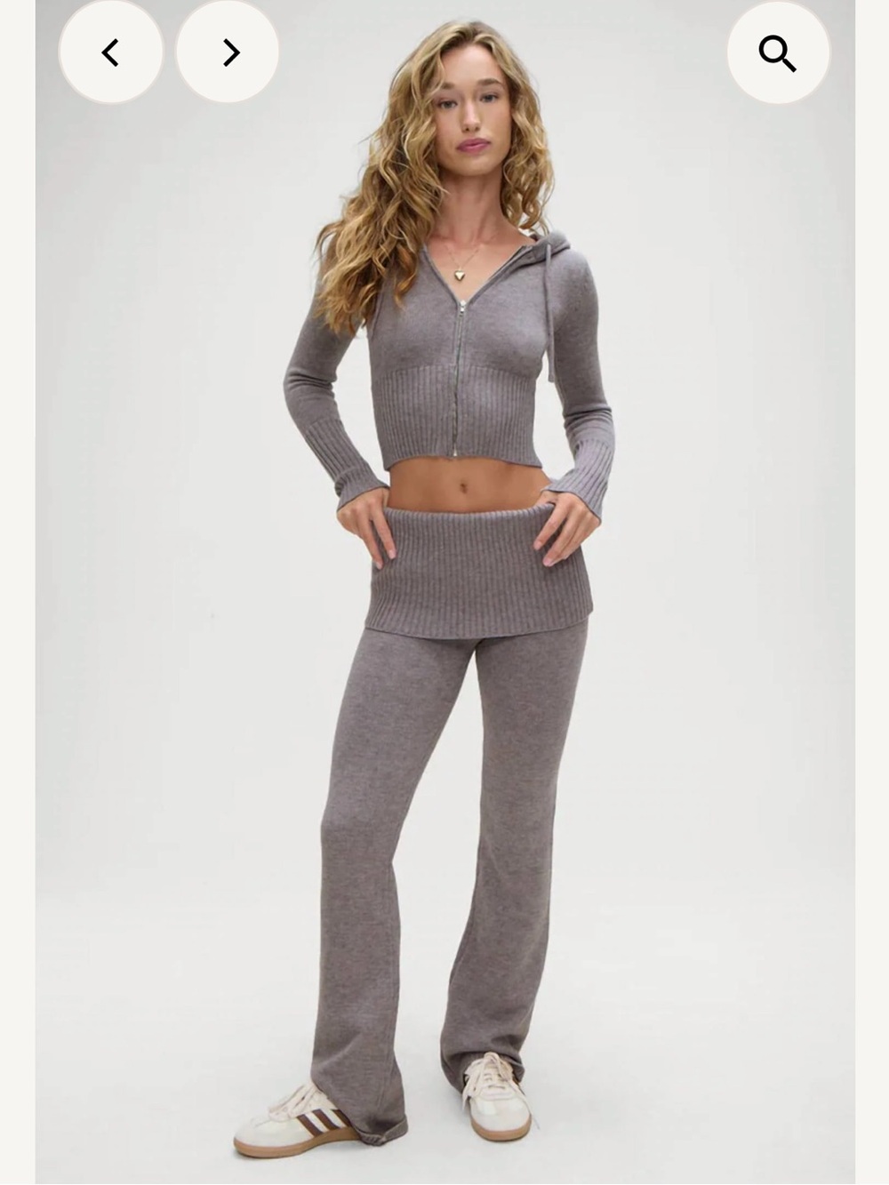 Frankie's Bikinis Aimee Flare Knit Sweater Pants Medium